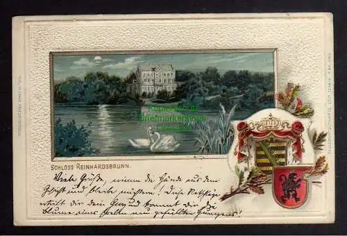 124909 AK Schloss Reinhardsbrunn Wappen Prägekarte 1902