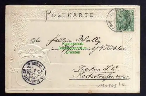 124909 AK Schloss Reinhardsbrunn Wappen Prägekarte 1902