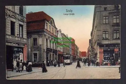 125328 AK Stolp i. Pom. 1925 Lange Straße Geschäfte Straßenbahn