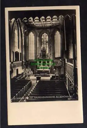 124618 AK Schönberg Meckl. 1940 Das Innere der St. Laurenziuskirche