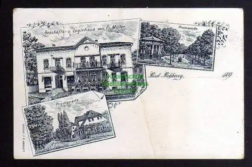 124460 AK Bad Rehburg 1896 Geschäfts und Logirhaus Fr. Müller Promenade