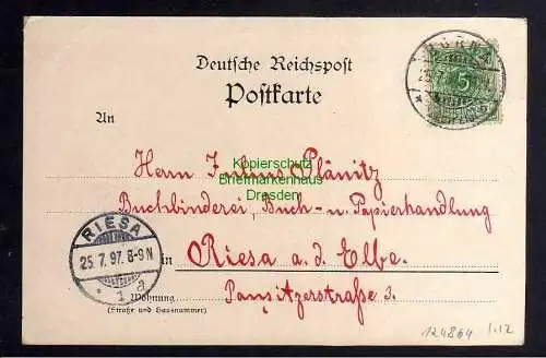 124864 AK Borna 1897 Stadthaus Post Reichsstrasse Teich