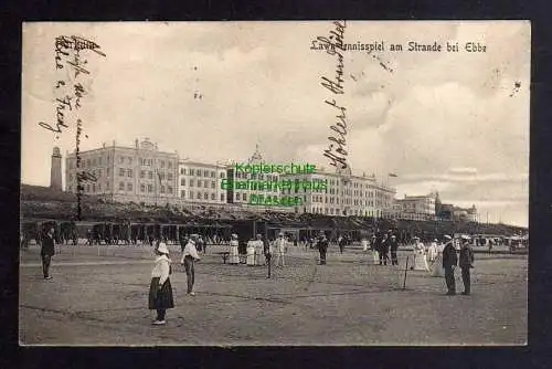 124602 AK Borkum 1906 Lawn Tennisspiel am Strande bei Ebbe