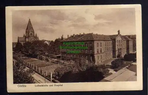 124632 AK Görlitz Lutherkirche und Hospital um 1935