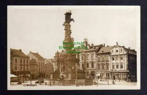 124482 AK Chrudim Crudim um 1925 Fotokarte Markt Brunnen Pestsäule