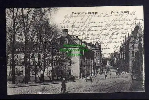 124726 AK Aschaffenburg 1911 Straße zum Monumetalbrunnen