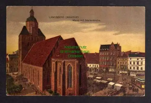 124817 AK Landsberg Warthe Markt Marienkirche 1928 Gorzow Wielkopolski