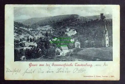 124113 AK Tautenburg 1902 Turm der Ruine Kirche Ort