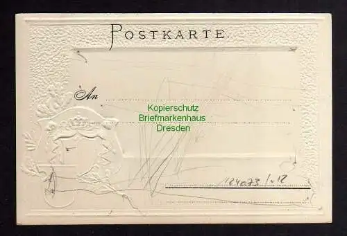 124073 AK Schloss Reinhardsbrunn Wappen Prägekarte Passepartout um 1905