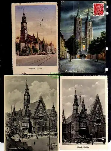 124411 12 AK Breslau Liebichshöhe 1913 Rathaus 1900 Fechterbrunnen Rathaus Dom