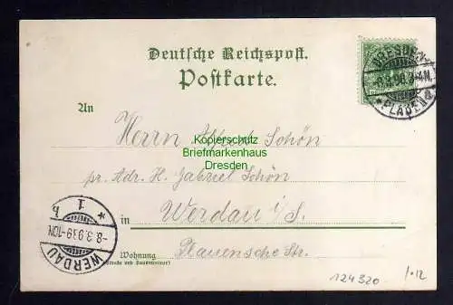 124320 AK Plauen 1898 Litho Rathaus Lehrer Seminar Eingang z. Plauenschen Grunde