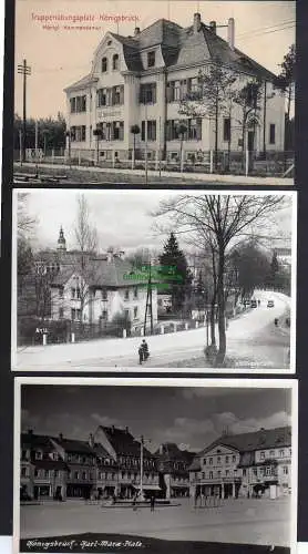 123520 3 AK Königsbrück Königl. Kommandantur Fotokarte Straße 1941 Karl Marx Pl.