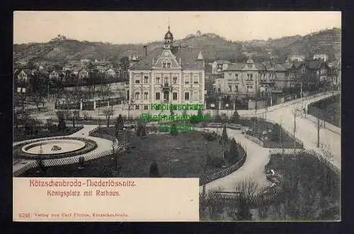 123537 AK Kötzschenbroda Niederlößnitz um 1910 Königsplatz mit Rathaus