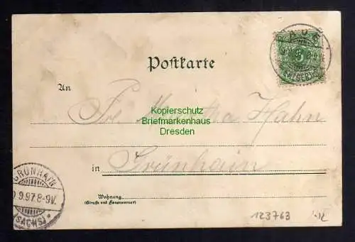 123763 AK Aue Litho 1897 Bürgerschule Kirche fachschule für Blechindustrie