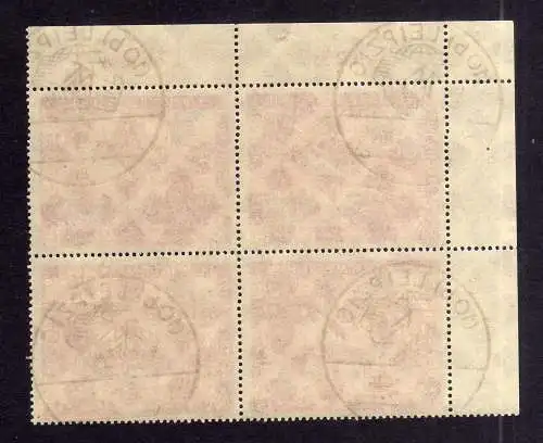 1236 SBZ 1949 Leipziger Frühjahrsmesse 230 Eckrand Viererblock Sonderstempel Ers