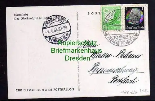 121216 AK Darmstadt 1935 Freiballon Meisterschaft SST Festpostkarte