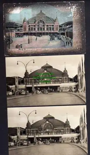 121362 3 AK Halle Saale Bahnhof 1903 Flaggenstempel Fotokarte 1965