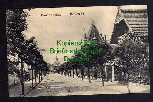 121143 AK Bad Lausick 1918 Badstraße Bahnpost Leipzig - Chemnitz