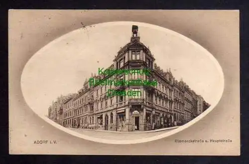 121404 AK Adorf Bismarckstraße und Hauptstraße Albert Schäfer 1919 Bahnpost Chem