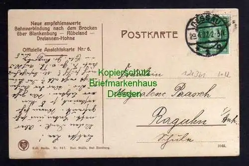 121361 AK Halberstadt Blankenburger Bahnhof Drei Annen Hohne 1927 Offizielle Ans