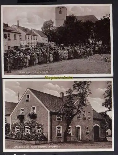 120456 2 AK Konnersreuth Massenbesuch Geburtshaus Therese Neumann Resl von Konne