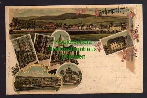 120755 AK Dürrhennersdorf Litho 1900 Kirche Schule Neuschönberg Pfarrhaus