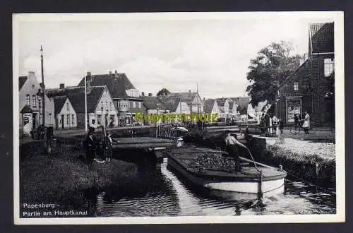 120466 AK Papenburg Ems Hauptkanal Schüttgut Kahn Kohlenkahn um 1935