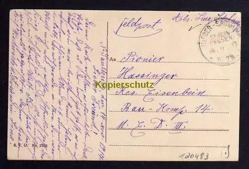 120483 AK Nieder-Saulheim 1917 Feldpost Blütenschrift