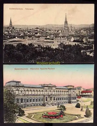 120246 2 AK Kaiserslautern um 1910 Pfälzisches Gewerbe Museum Panorama