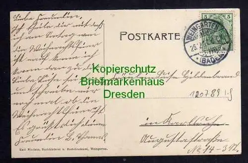 120789 AK Weingarten in Baden 1907 Verlag Karl Nicolaus