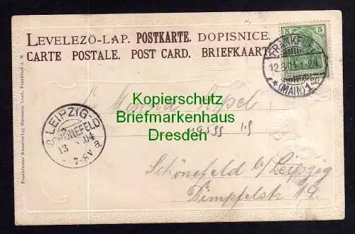 119599 AK Frankfurt a. M. 1904 Opernhaus Passepartout auf Postkutsche geprägt