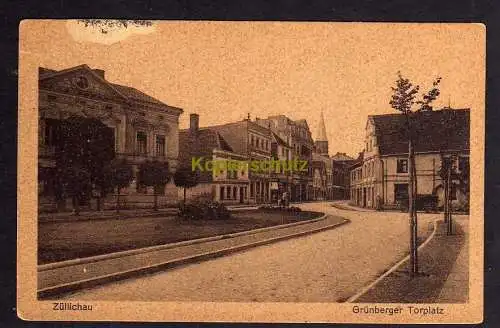 120089 AK Züllichau Sulechow Grünberger Torplatz 1930 Bahnpost Schwiebus - Zülli