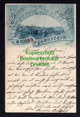 119759 AK Pforzheim 1897 Künstlerkarte mit Wappen