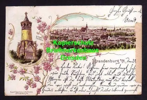 119341 AK Brandenburg Havel Litho 1900 Kriegerdenkmal