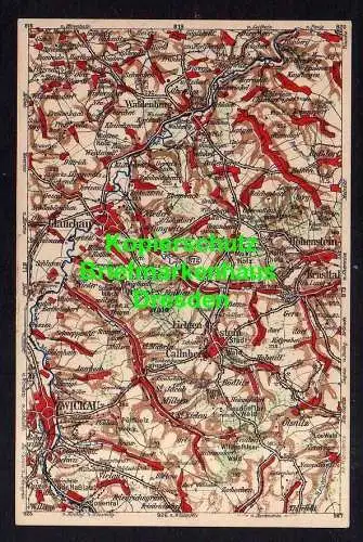 119221 AK Wona Landkarten Karte 872 Glauchau Lichtenstein Callnberg Hohenstein E