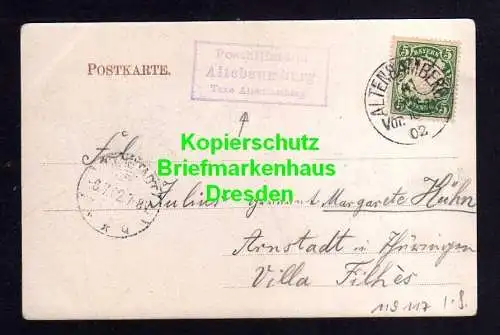 119117 AK Altenbaumburg Altenbamberg 1902 Nebenstempel Posthilfsstelle