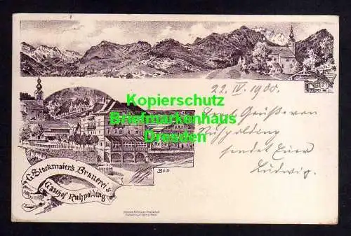 119129 AK Ruhpolding 1900 Gasthof  Brauerei G. Stockmeier