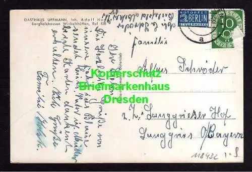 118432 AK Borgholzhausen Winkelshütten 1953 Gasthaus Uffmann Bauernstube Klubzim