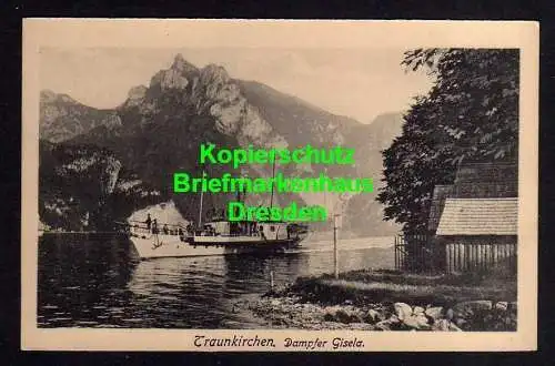 118466 AK Traunkirchen Dampfer Gisela um 1930