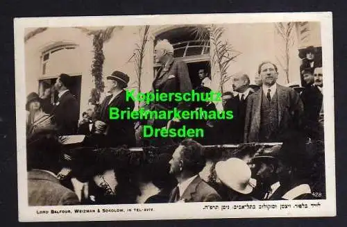 118137 AK Lord Balfour Weizmann & Sokolow in tel Aviv Jude Jewish um 1930