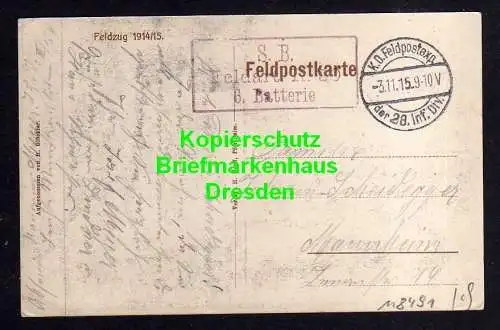 118491 AK Lenz Frankreich Kriegerfriedhof 1. Weltkrieg 1915 feldpost der 28. Inf