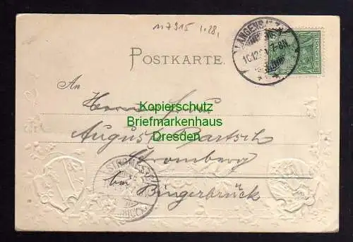 117915 AK LangensalzaThüringen 1901 Wappen Präge Karte Krone Sonnenstrahlen