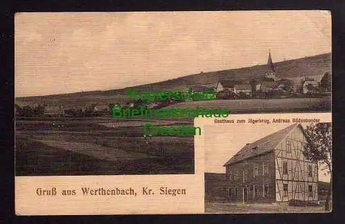 117637 AK Werthenbach Netphen 1919 Gasthaus zum Jägerkrug Andreas Büdenbonder Ze