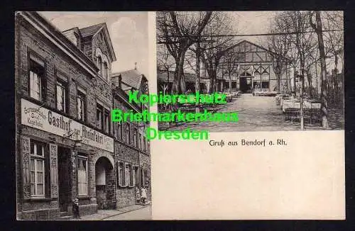 116878 AK Bendorf a. Rh. Gasthof zur Rheinfahrt Gartenwirtschaft Saal Kegelbahn