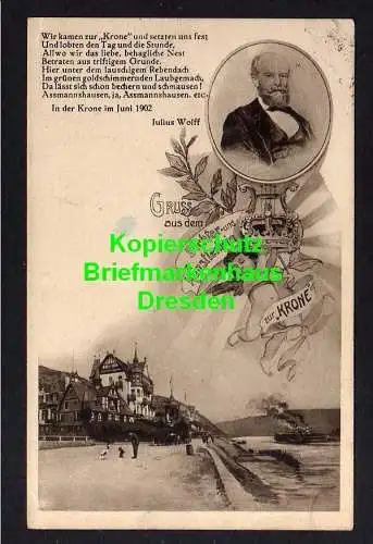 116436 AK Assmannshausen 1928 Künstlerkarte Dichter und Schriftsteller Julius Wo