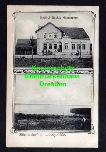 116852 AK Jütchendorf bei Ludwigsfelde 1909 Gasthof Gustav Hannemann Am See