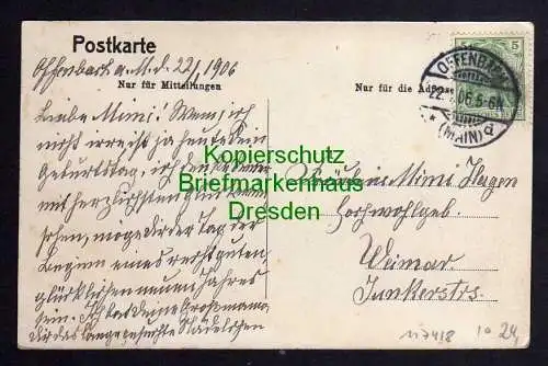 117418 AK Offenbach am Main 1906 einzelnes Eckhaus