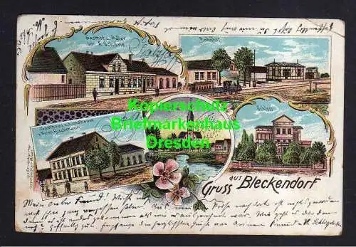 116398 AK Bleckendorf Litho 1906 Gasthof zum Landhause Schloss Bahnhof Gasthof z