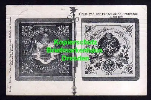 116595 AK Frankenau Mittweida 1909 Fahnenweihe Königl. Sächs. Militär Verein