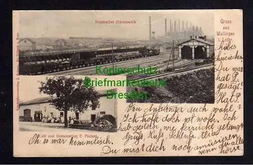 117037 AK Vitry-sur-Orne Wallingen in Lothringen 1903 Bahnhof Rombacher Hüttenwe